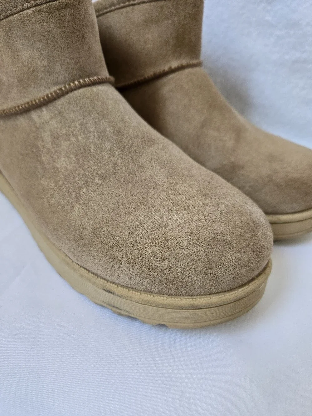 White Mountain Inspo Women’s 11 Suede Leather Ankle Booties Taupe